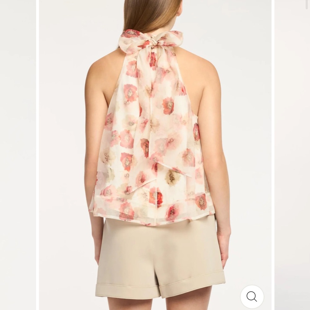 NWT Cinq à Sept FLOATING POPPIES BRENNAN TOP - Picture 2 of 15